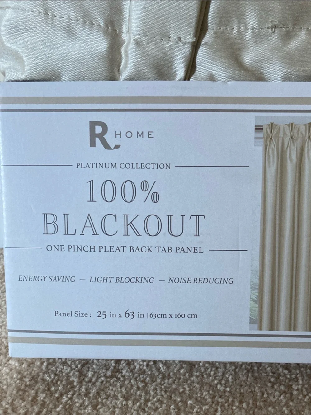 Platinum Collection 100% Blackout Curtain Panel - Champagne